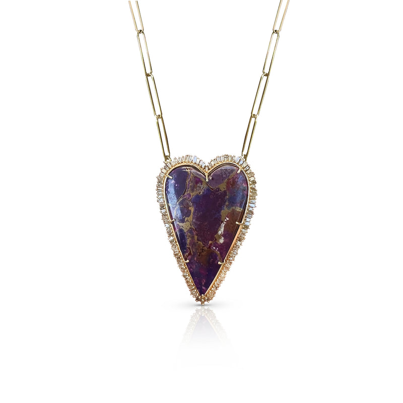 14k Elongated Heart Charm Necklace