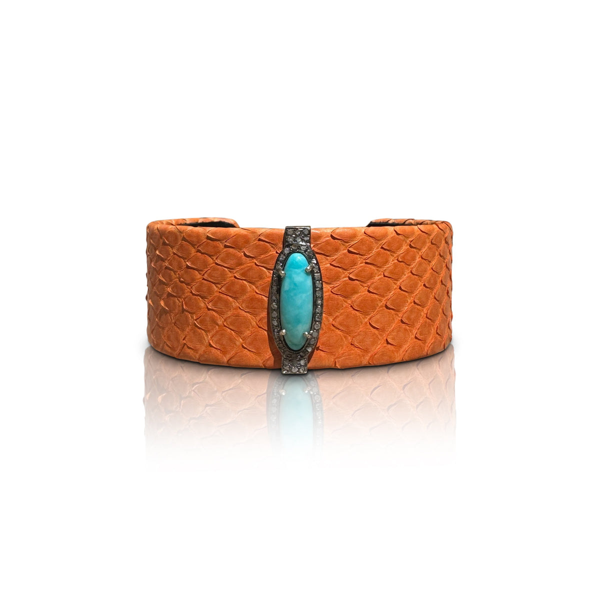 Orange Turquoise Python Cuff