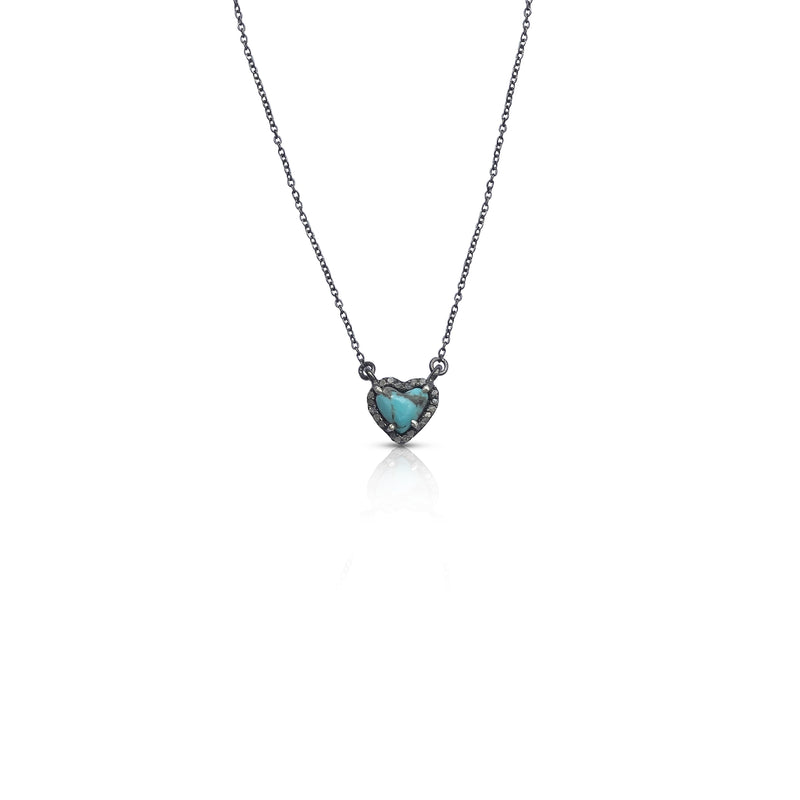 Ultra Mini Turquoise Heart Necklace