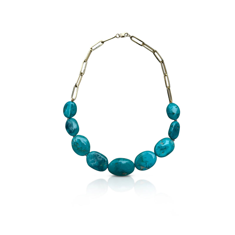 14k Jumbo Turquoise Necklace Style 2