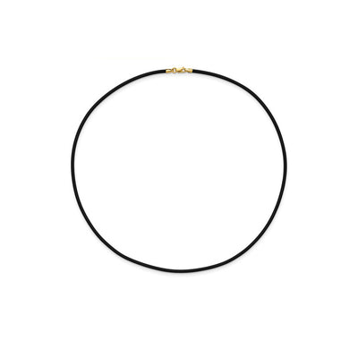14k Gold and Rubber Cord Necklace