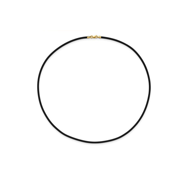 14k Gold and Rubber Cord Necklace
