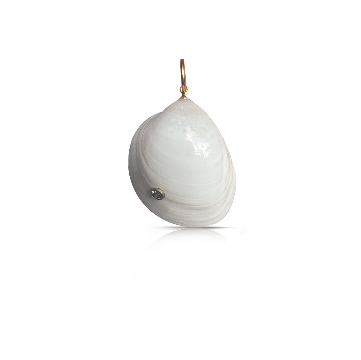 14k Diamond Clam Shell Charm