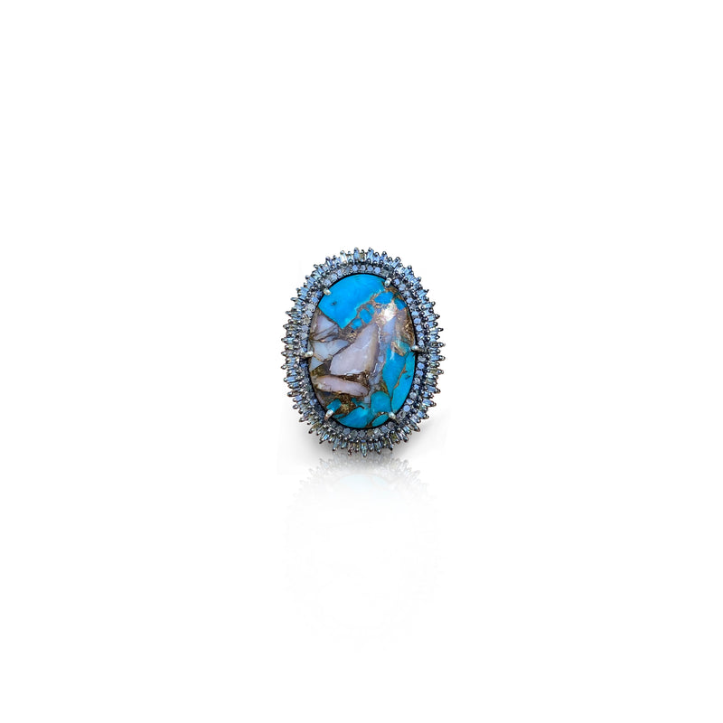 Opal & Turquoise Diamond Ring