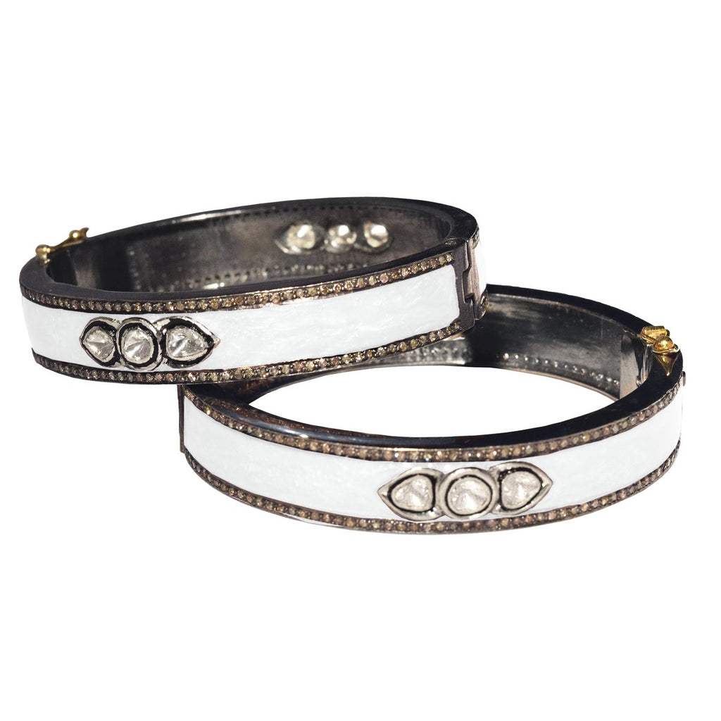 White Enamel Gap Bracelet main image 0