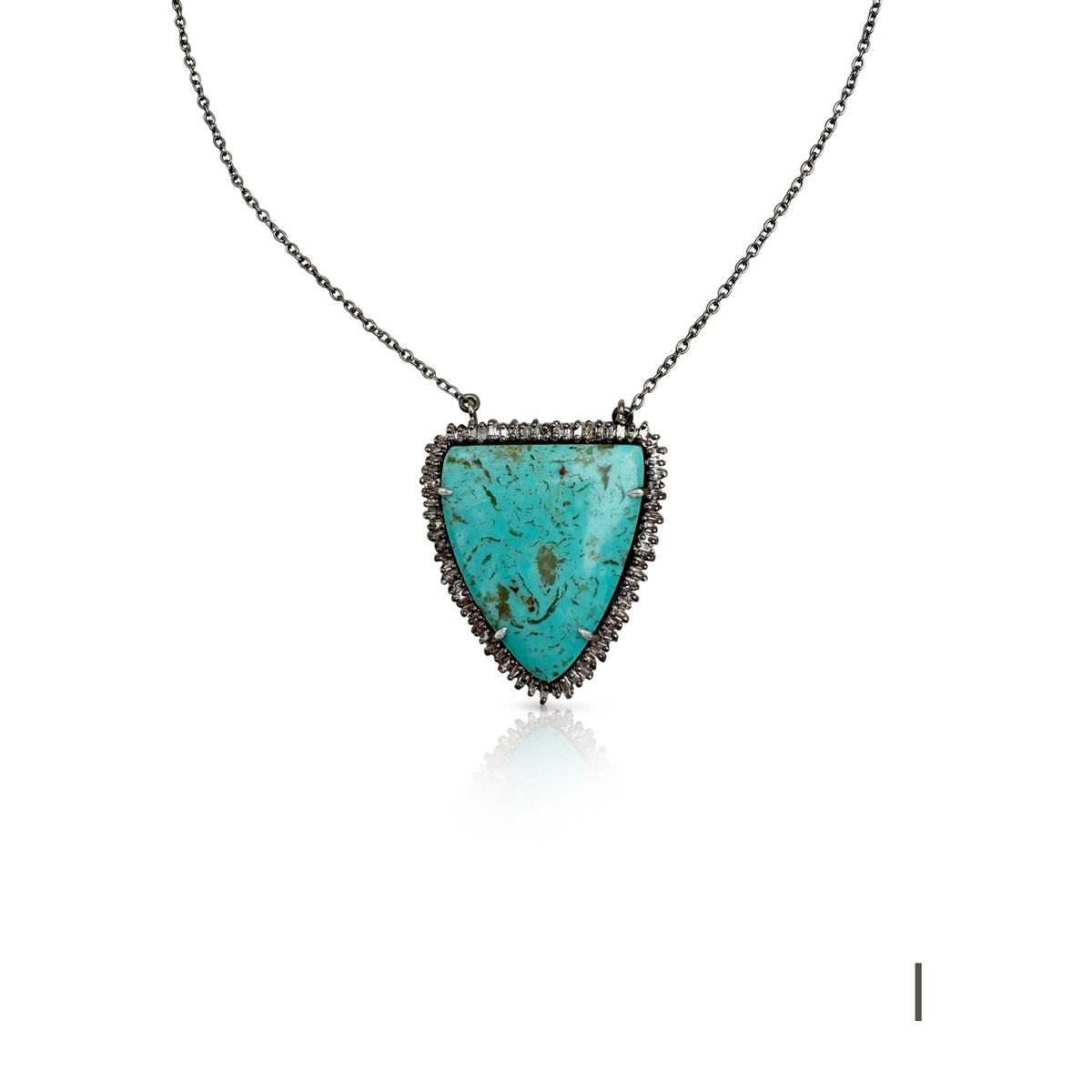 Pilot Turquoise Silver Shield Necklace