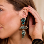14k Hubei Turquoise Triple Drop Earrings