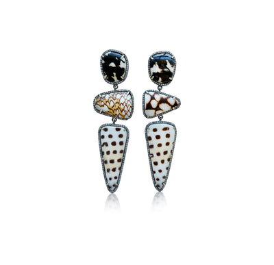 Multi Shell Triple Drop Earrings