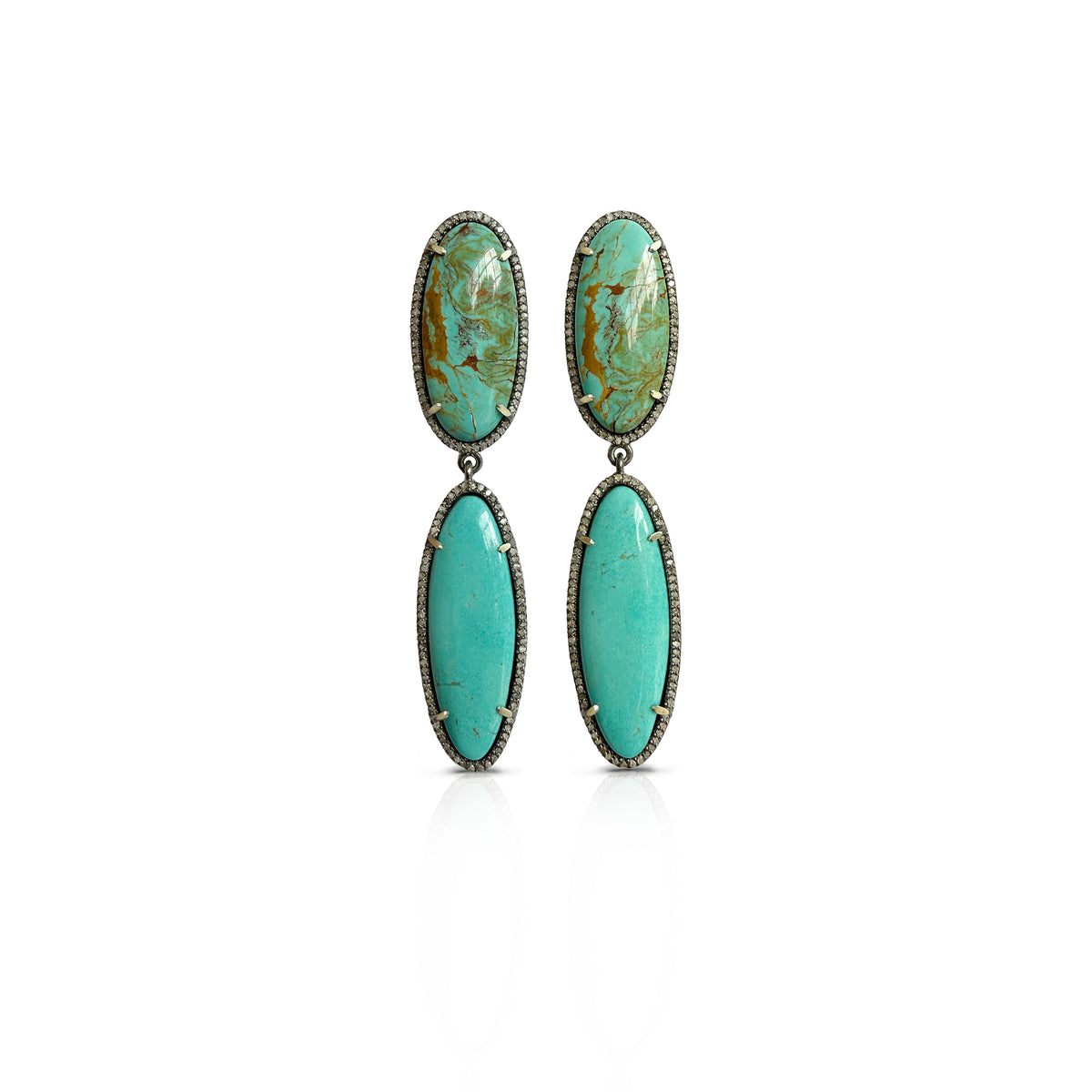 Chilean Turquoise Double Drop Earrings
