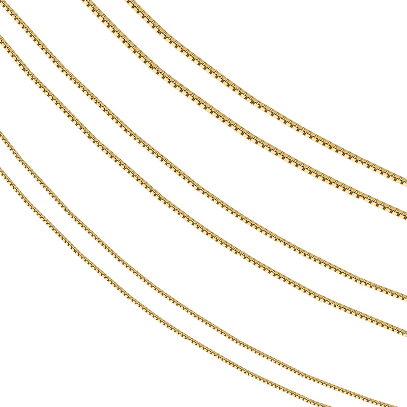 14k Round Box Chain Necklace