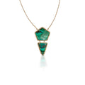 14k Penta Tri Chrysocolla Drop Necklace