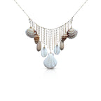 14k Hammered Forzentina Chain Fringe and Shell Necklace