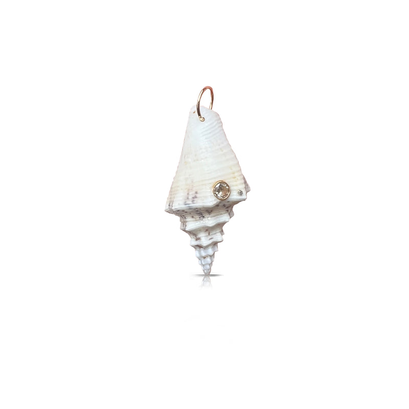 14k Diamond Conch Shell Charm