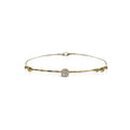 14k Diamond Hammered Wire Bracelet