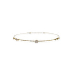 14k Diamond Hammered Wire Choker