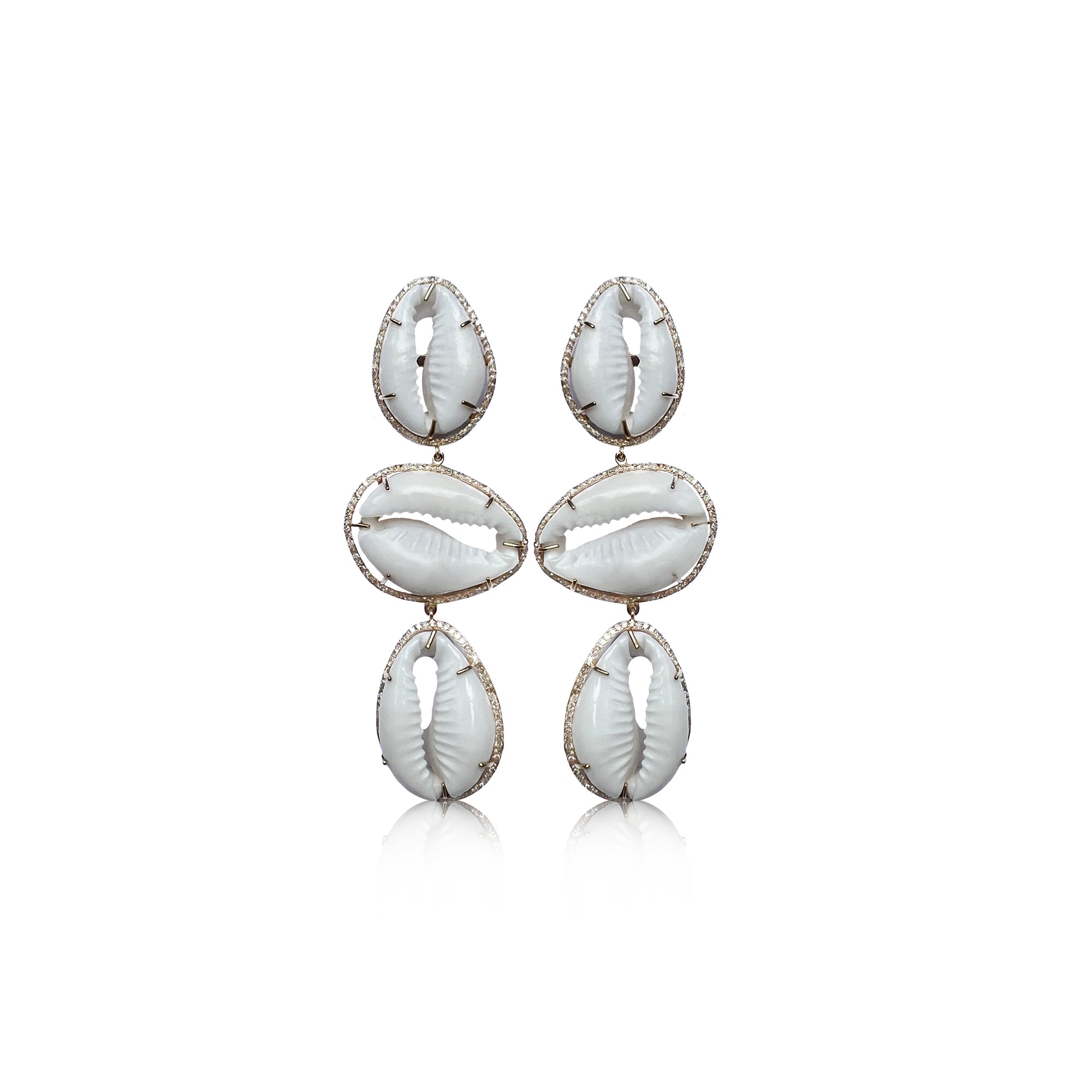 14k Cowrie Drop Earrings