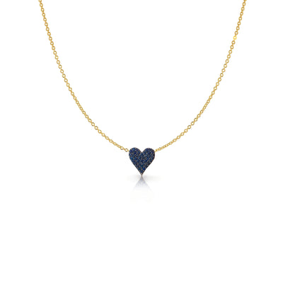 14k Blue Sapphire Dainty Diamond Heart