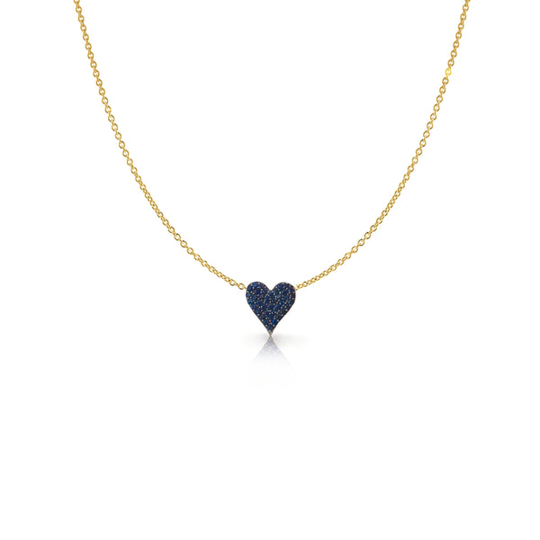 14k Blue Sapphire Dainty Diamond Heart