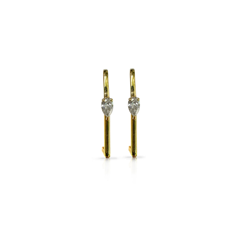14k Pear Diamond Ear Cuff