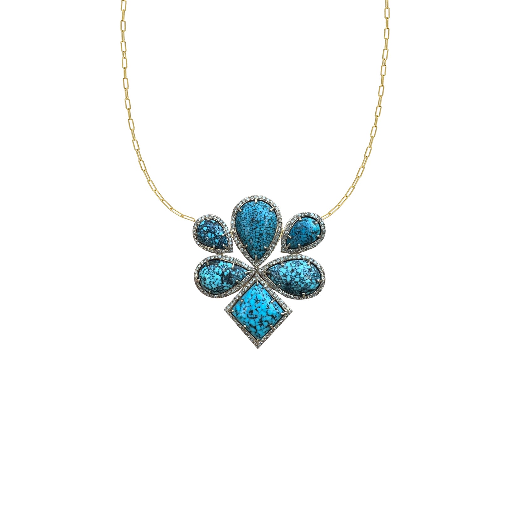14k Free Form Kingman Turquoise Necklace