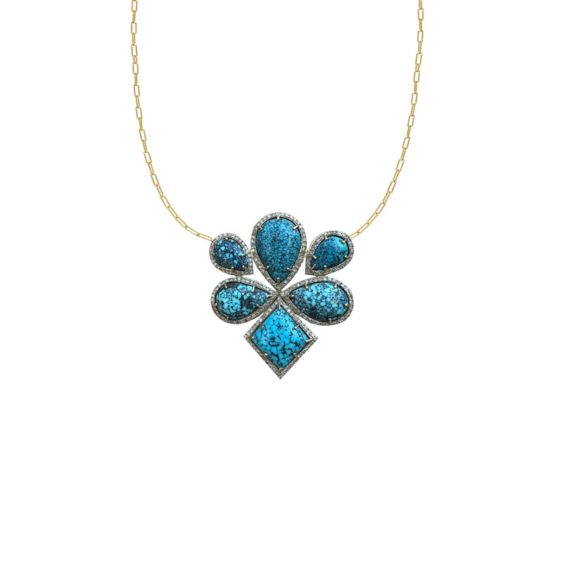 14k Free Form Kingman Turquoise Necklace