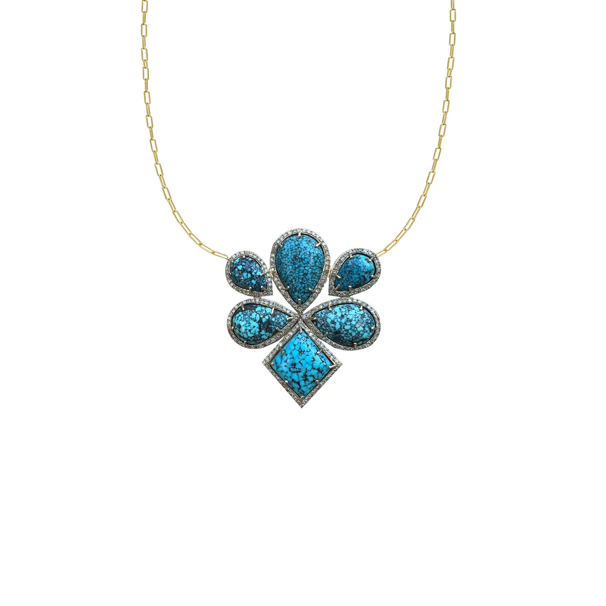 14k Free Form Kingman Turquoise Necklace