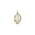 14k Carved Mother of Pearl Cowrie Shell Pendant