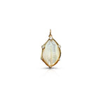 14k Carved Mother of Pearl Cowrie Shell Pendant