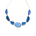 14k Boulder Opal and Blue Opal Choker