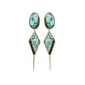 14k Turquoise Double Drop Earrings with Spike