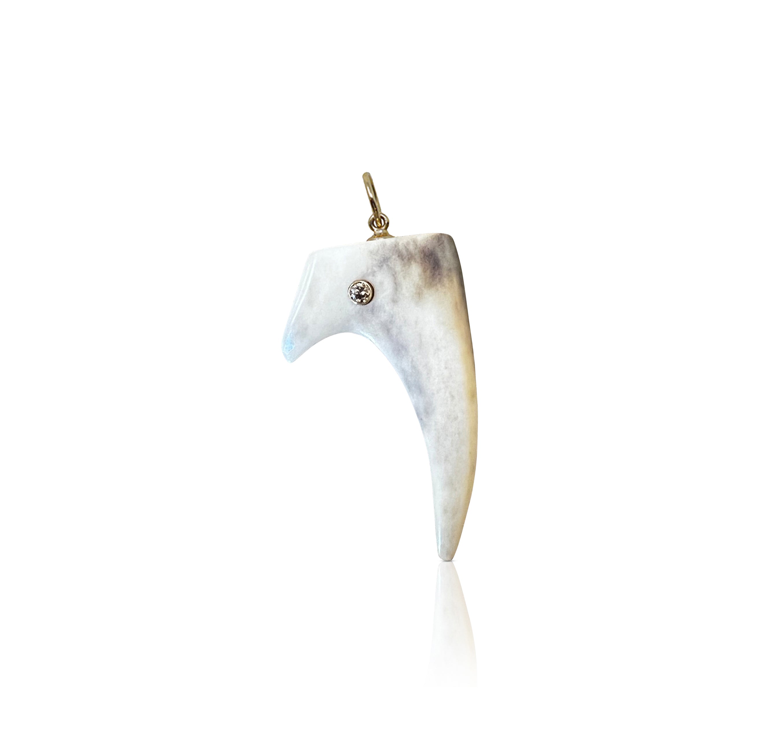 14k Double Fork Antler Charm