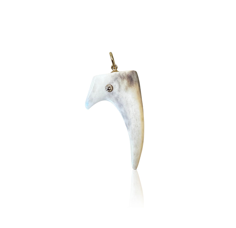 14k Double Fork Antler Charm