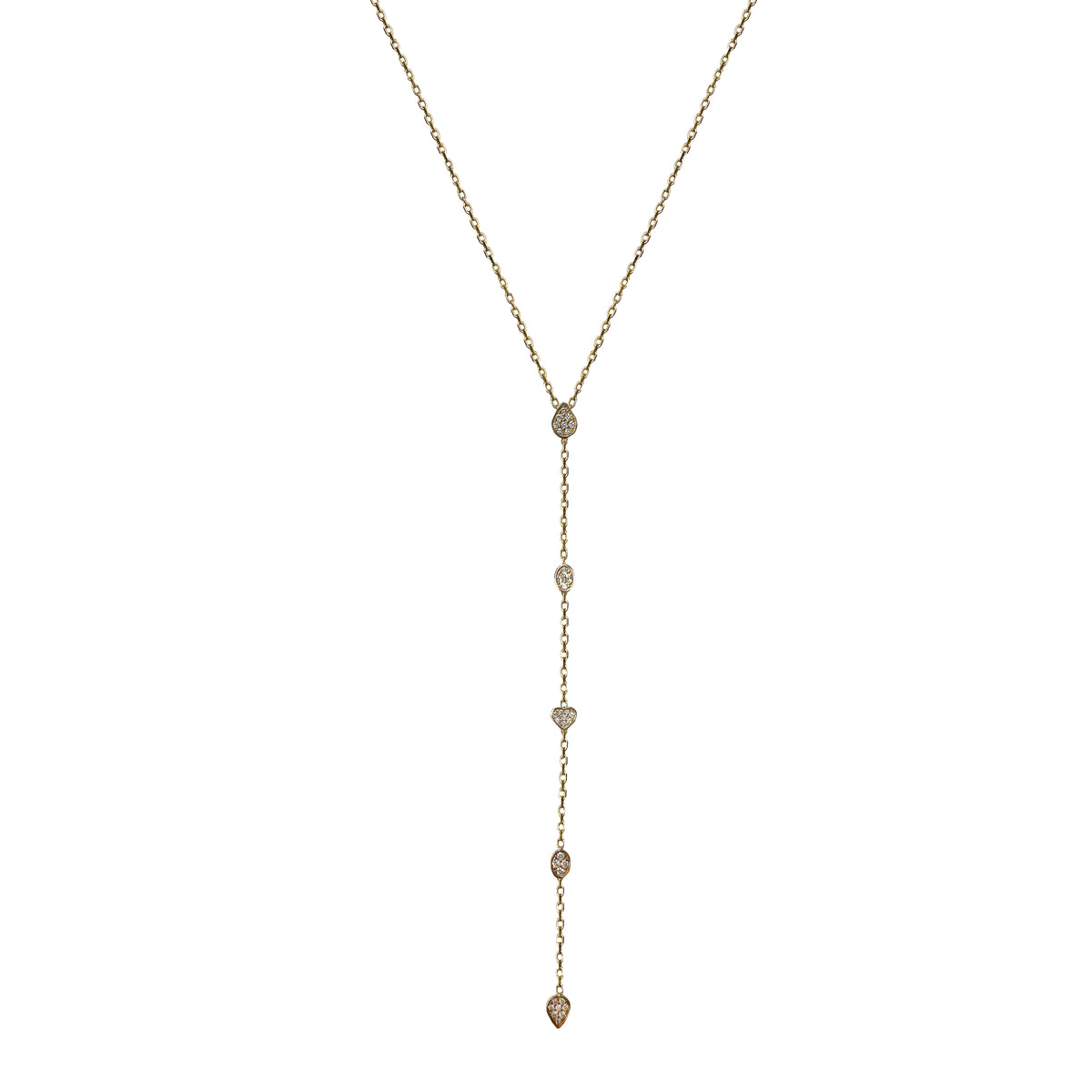 14k Gold Lariat Necklace