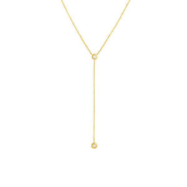 14k Gold Diamond Lariat Necklace