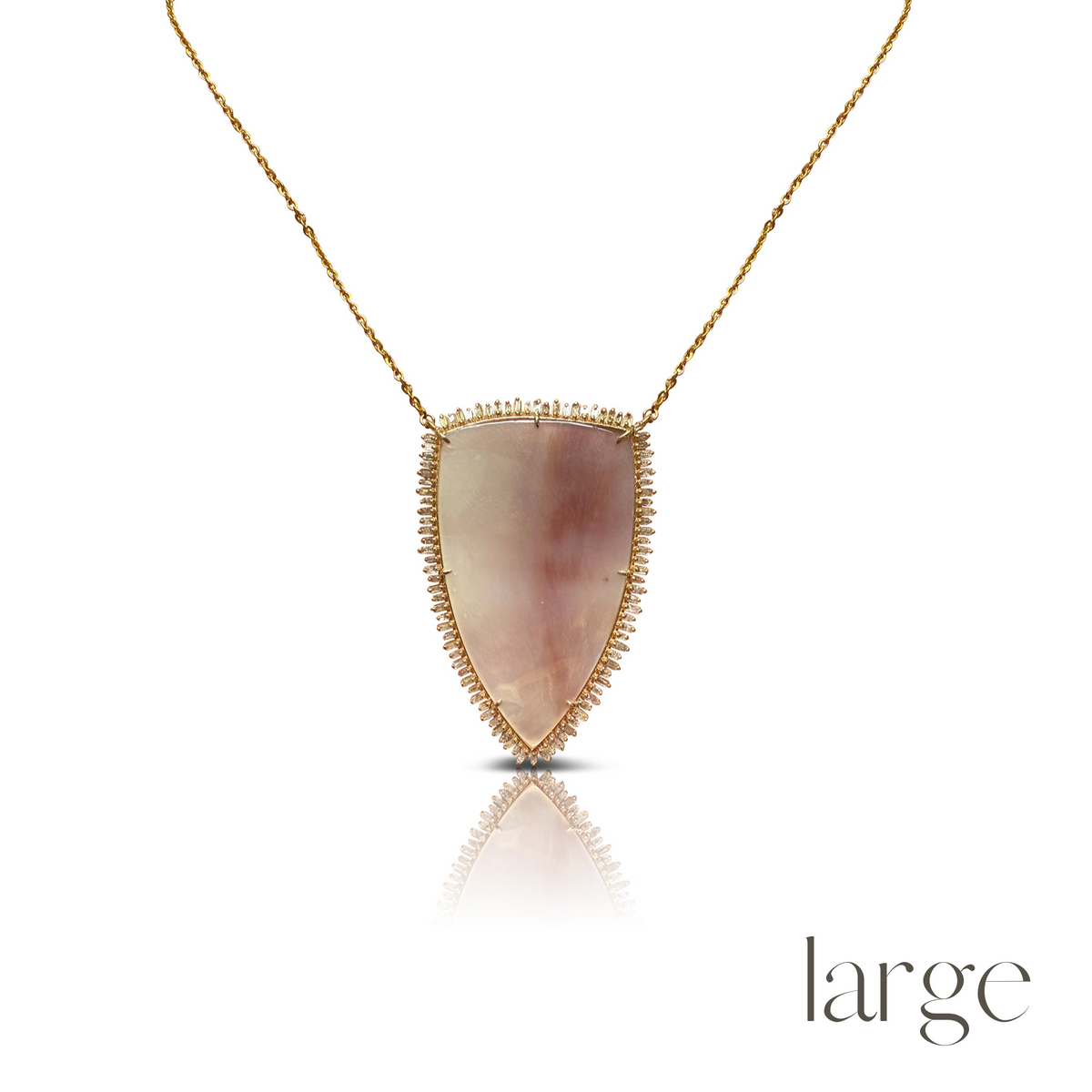 14k Mother of Pearl Shield Necklace