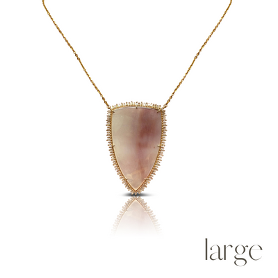 14k Mother of Pearl Shield Necklace