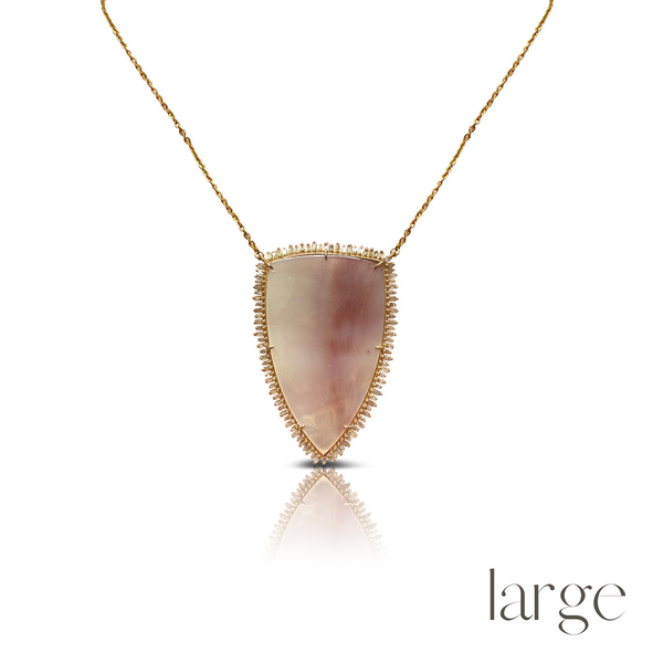 14k Mother of Pearl Shield Necklace