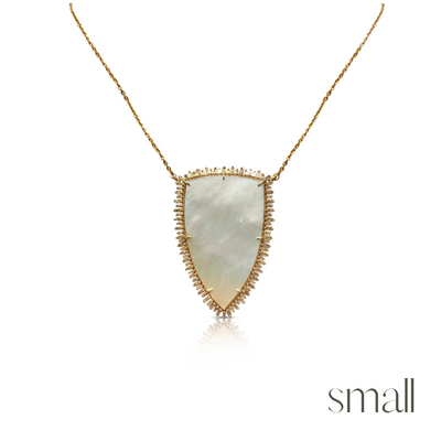 14k Mother of Pearl Shield Necklace