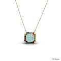 14k Rainbow Sapphire Baguette Turquoise Cross Necklace