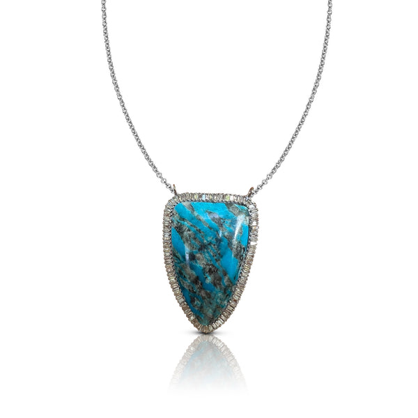 Silver Turquoise Shield Necklace 2