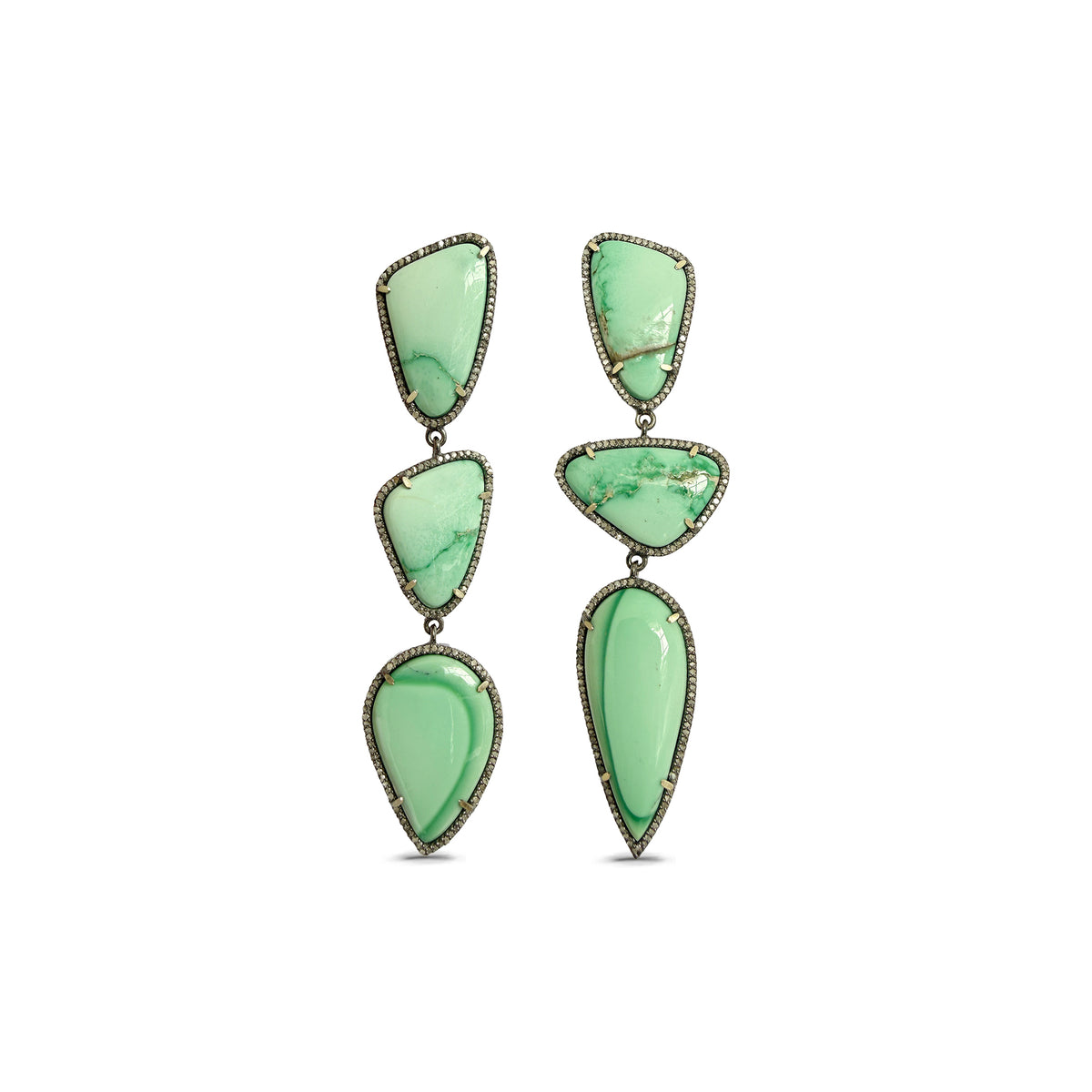 Variscite Triple Drop Earrings