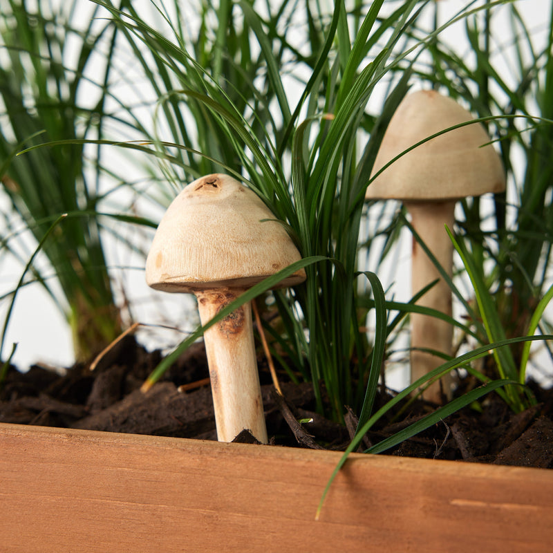Wooden Mushroom Garden Stick