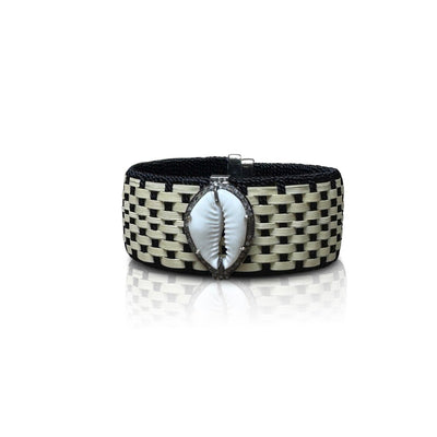 Small Cowrie Rattan Woven Cuff