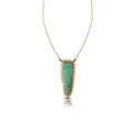 14k Pilot Mountain Turquoise Elongated Triangle Necklace