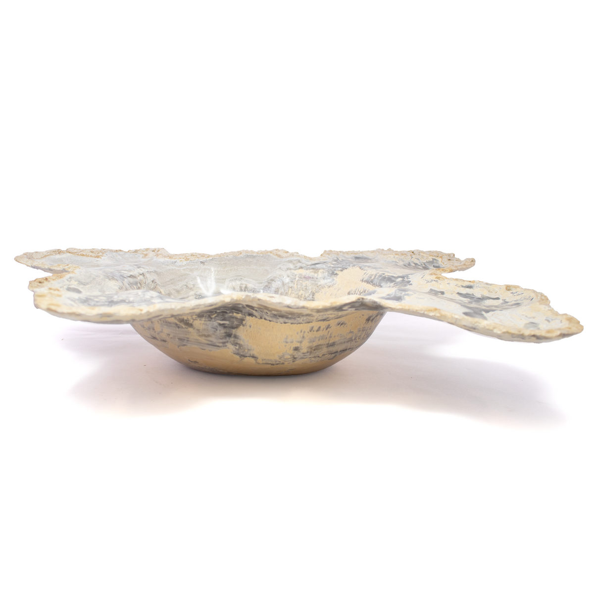 High Polished Gray Gold Onyx Bowl