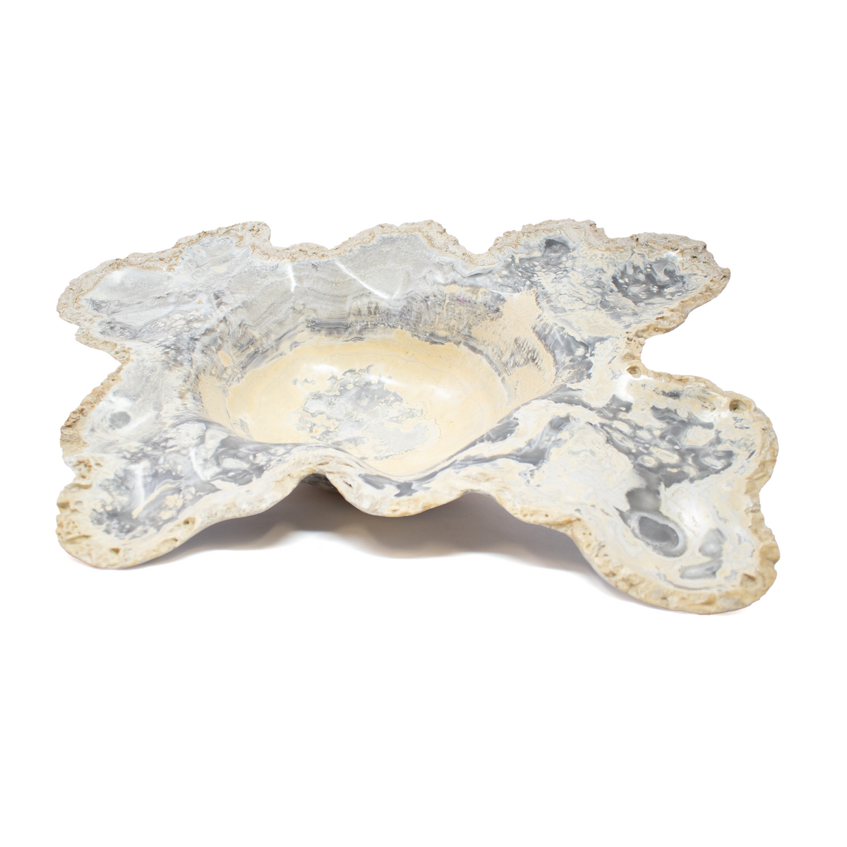 High Polished Gray Gold Onyx Bowl