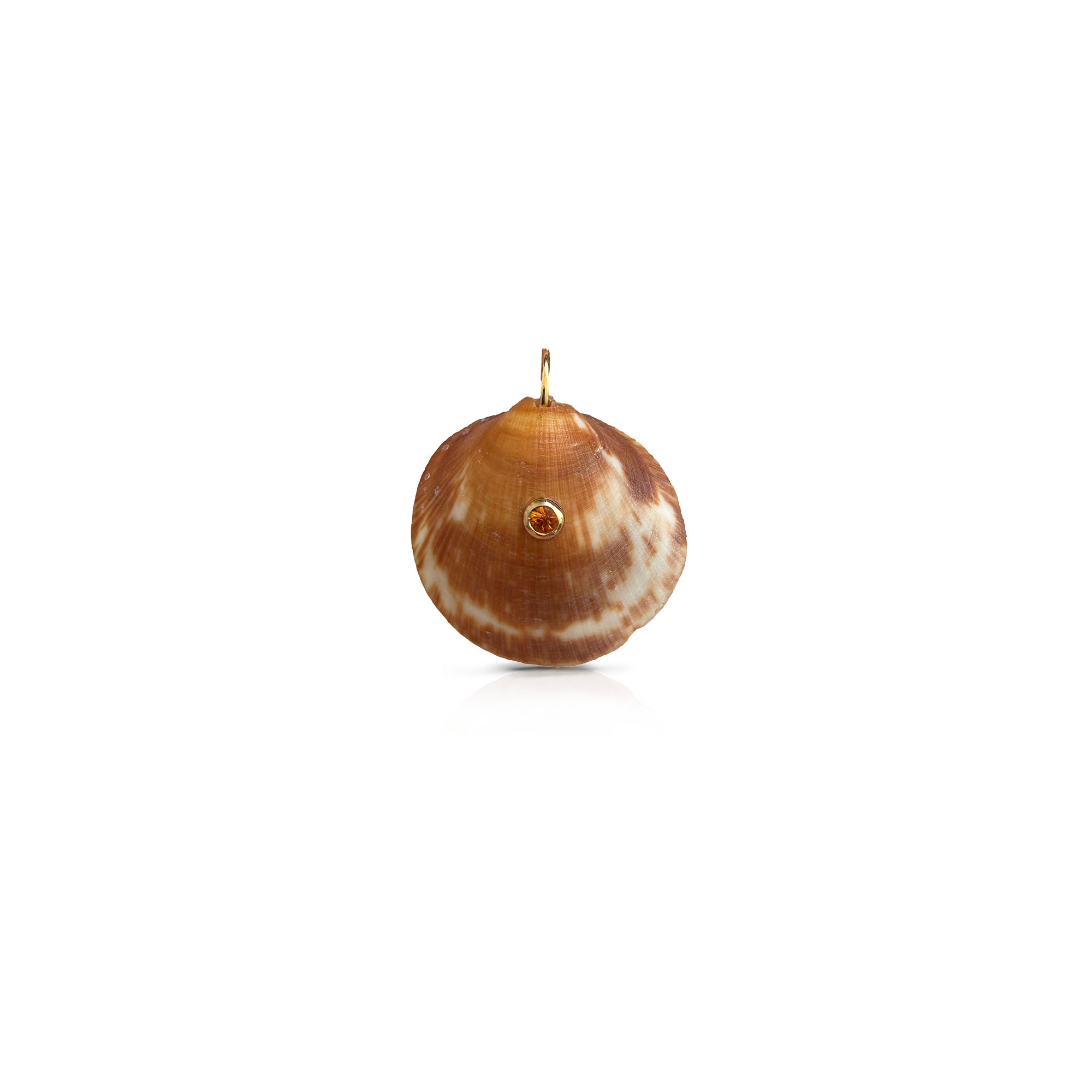 14k Orange Scallop Shell Pendant