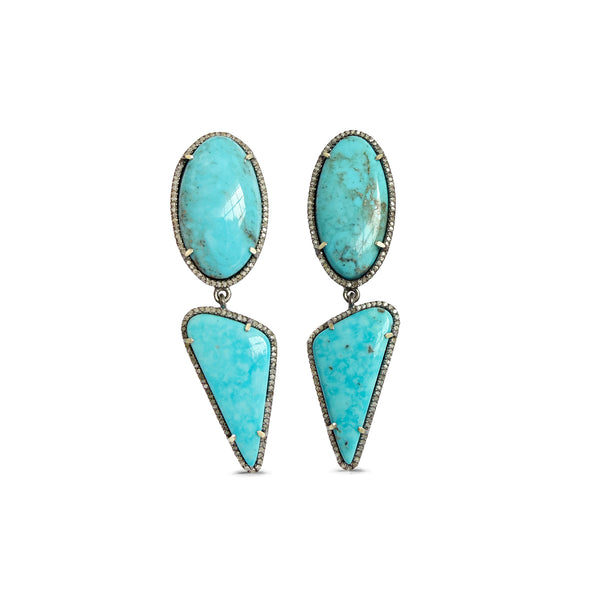 Campitos + Persian Turquoise Double Drop Earrings