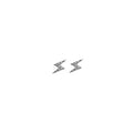 14k White Gold Diamond Lightning Bolt Stud Earrings