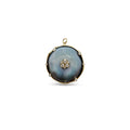 14k Large Blacklip MOP Coin Bezel Diamond Charm